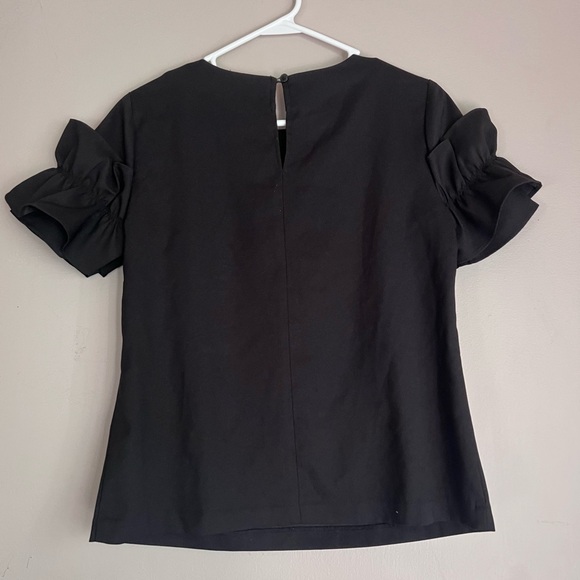 Banana Republic Black Puff Sleeve Blouse - Picture 2 of 3